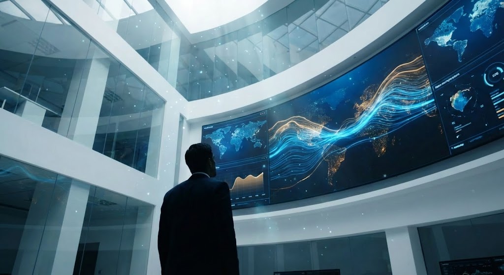 (Generative AI cinematic video): NOC Room - Global Command Vision