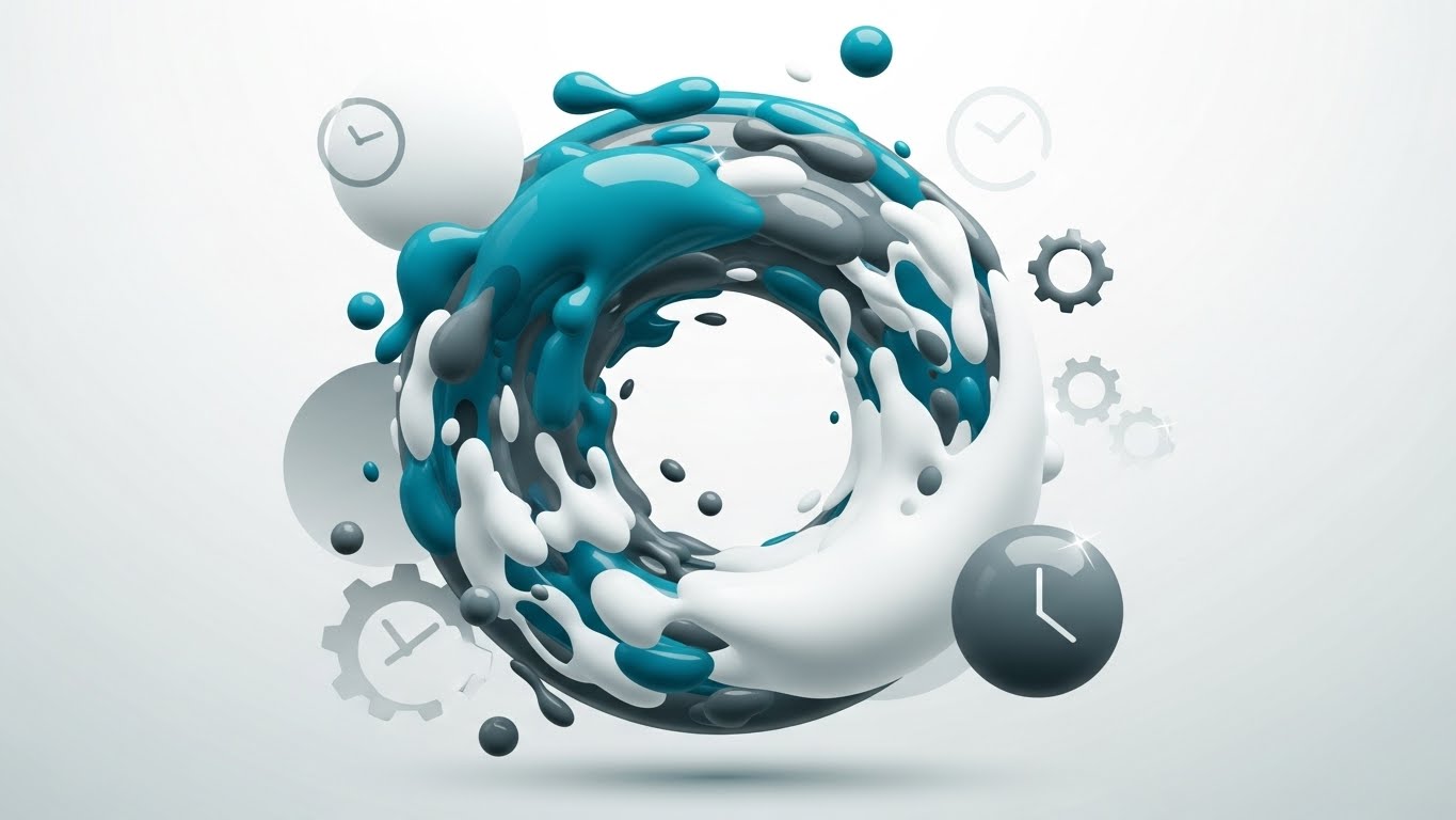 (Abstract 2D organic motion): Fluid Circle - Visualizing Workflow Harmony