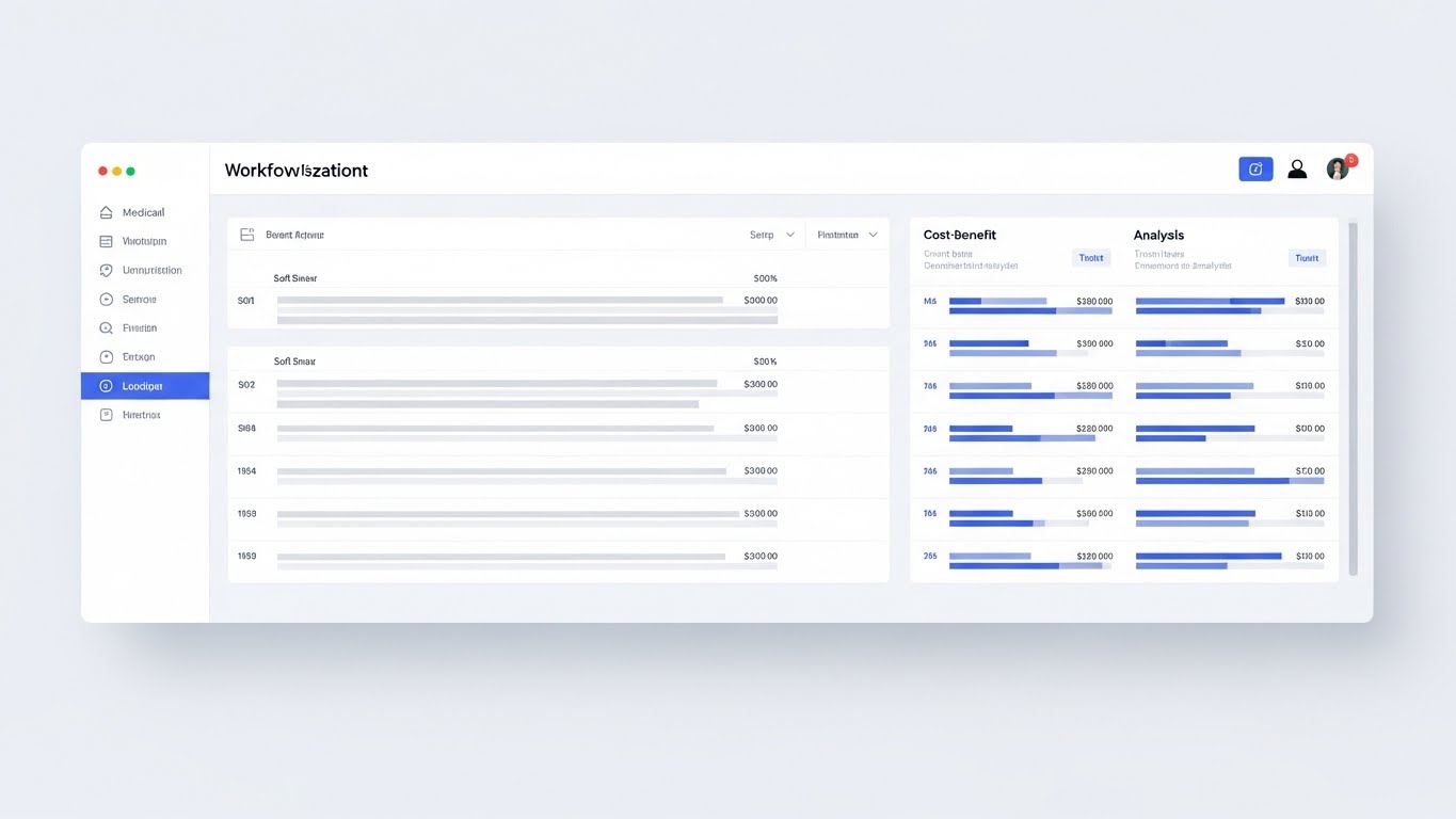 (Clean UI Workflow): Medical White: Financial Precision