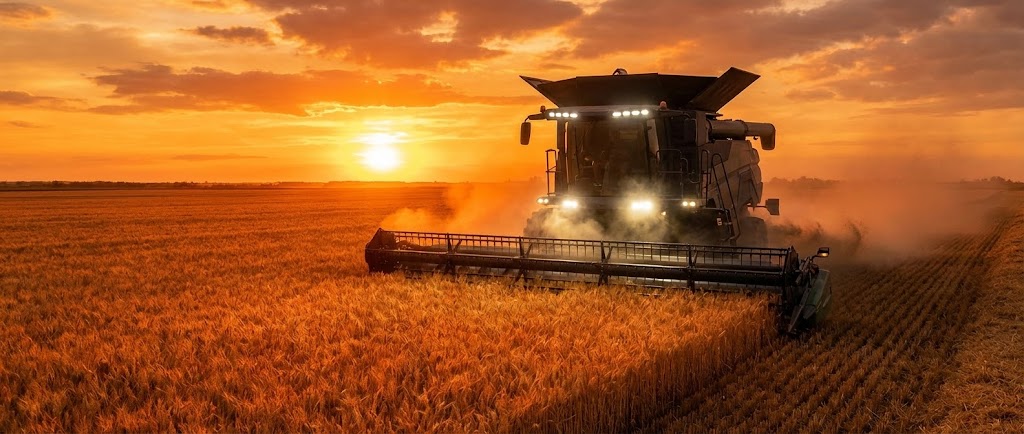 (Generative AI Cinematic): Silhouette Harvester: Industrial Power