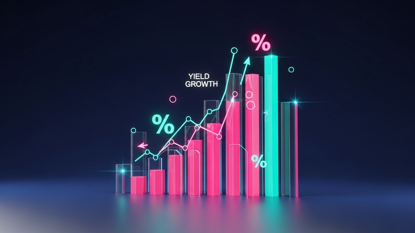(Dynamic Data Visualization): Neon Bars: Yield Growth