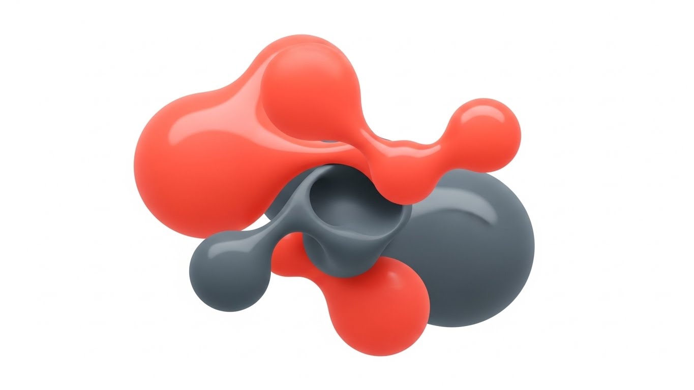 (Abstract 2D Organic): Fluid Data Bubbles + Seamless Integration Agility