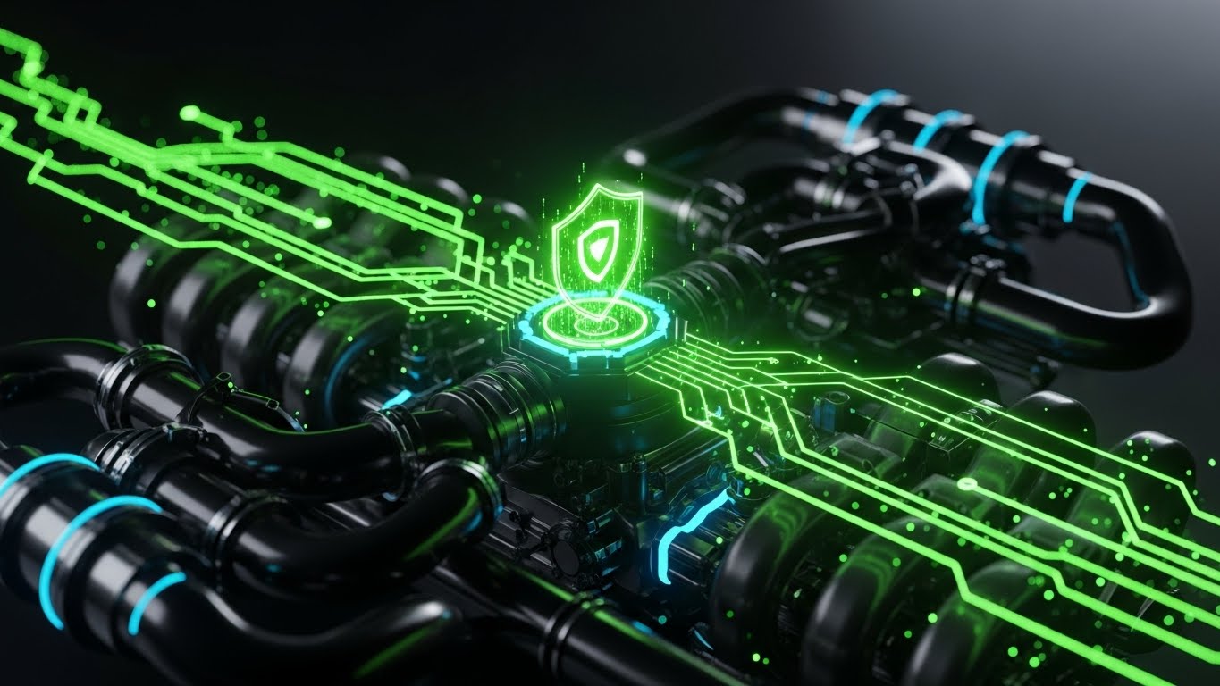 (Futuristic Neon/Dark Mode): The Digital Fortress – Engineered Security