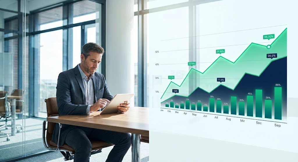 (Split Screen): Executive Command – The Pulse of the Business