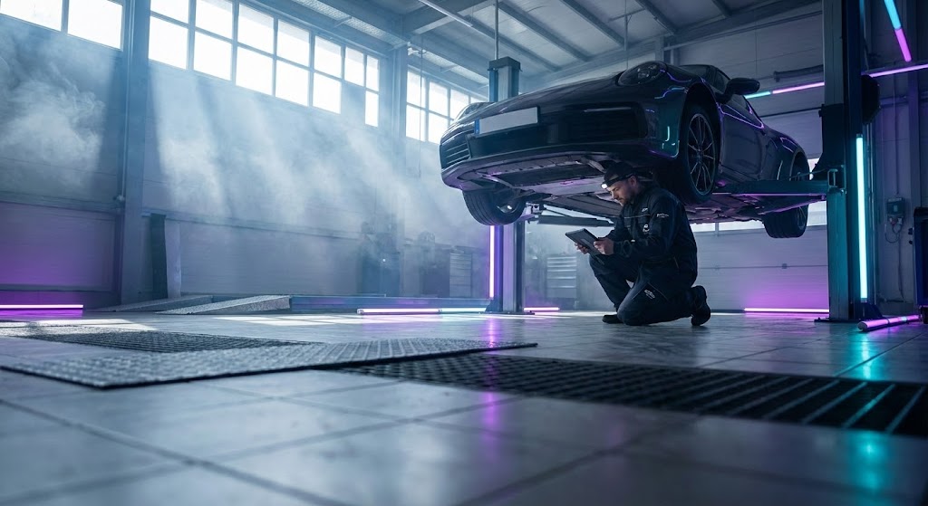 (Gen AI Cinematic): Cinematic Workshop – The High-Tech Service Bay