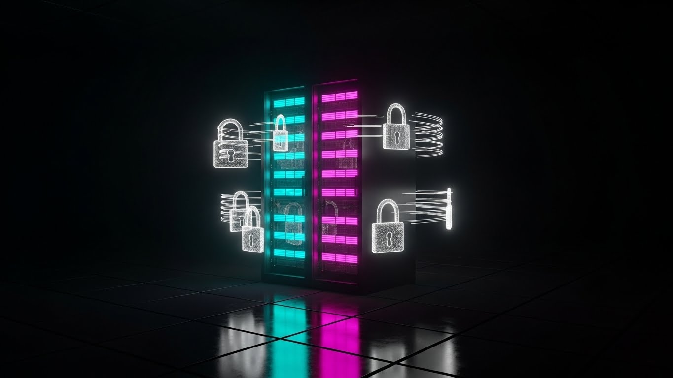 (Futuristic Neon): Encrypted Core + Data Sovereignty