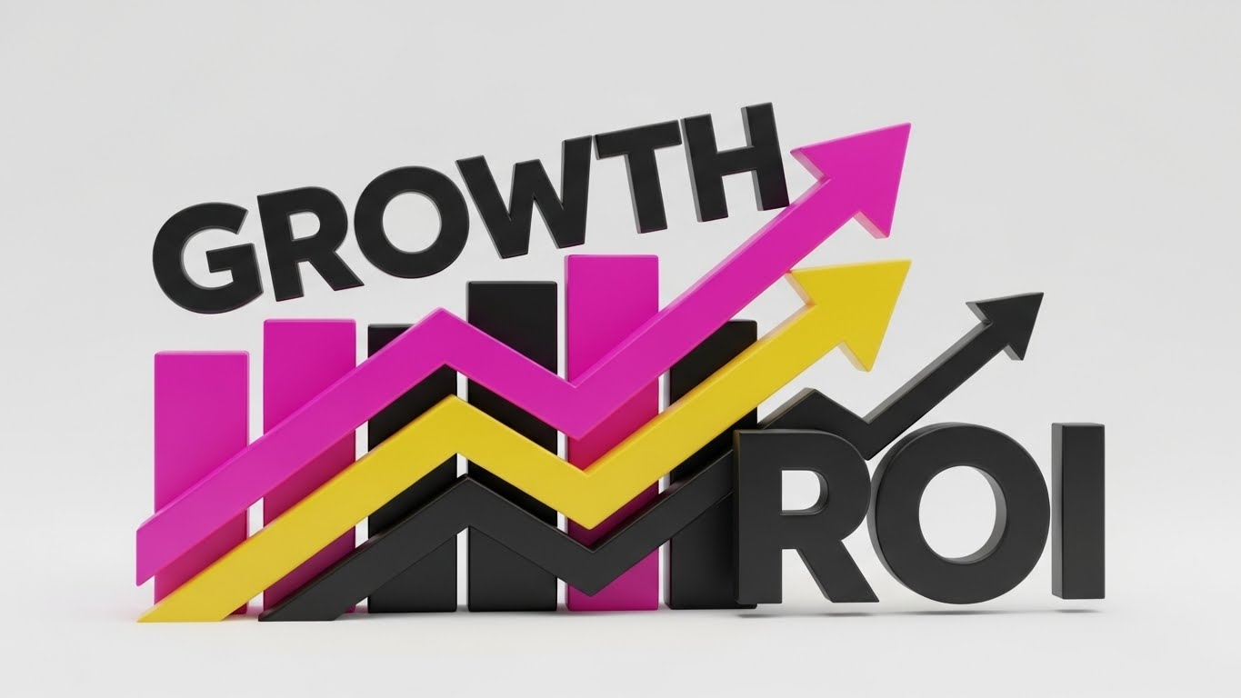 (Kinetic Typography): Aggressive Growth + ROI Acceleration