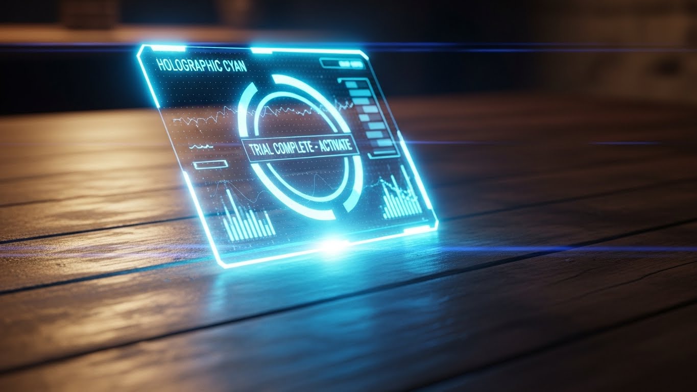 (Holographic UI): Premium Activation + Visual Reward