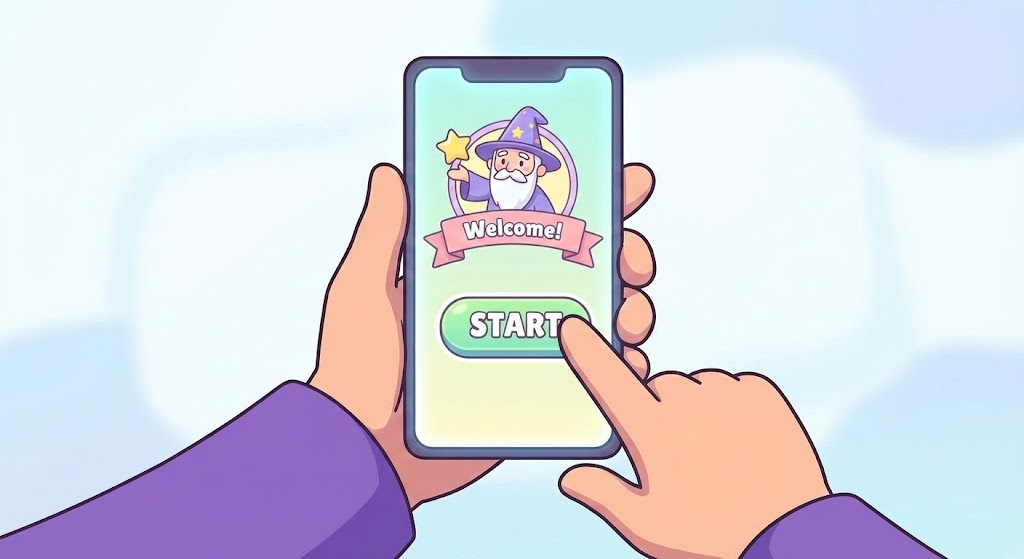 (2D Animation & UI): Gamified Entry + Self-Serve Simplicity