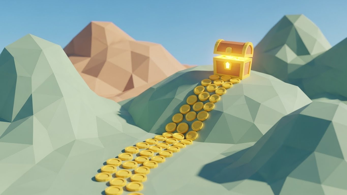 (Low-Poly 3D): The Reward Path + Gamifying the Help Center