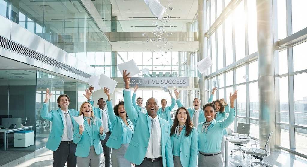 (Aspirational Stock Montage): The Executive Success State