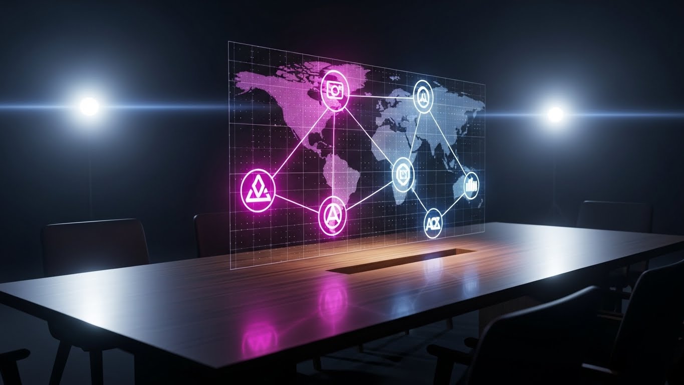 (Holographic UI over 3D Render): The Power of Connection