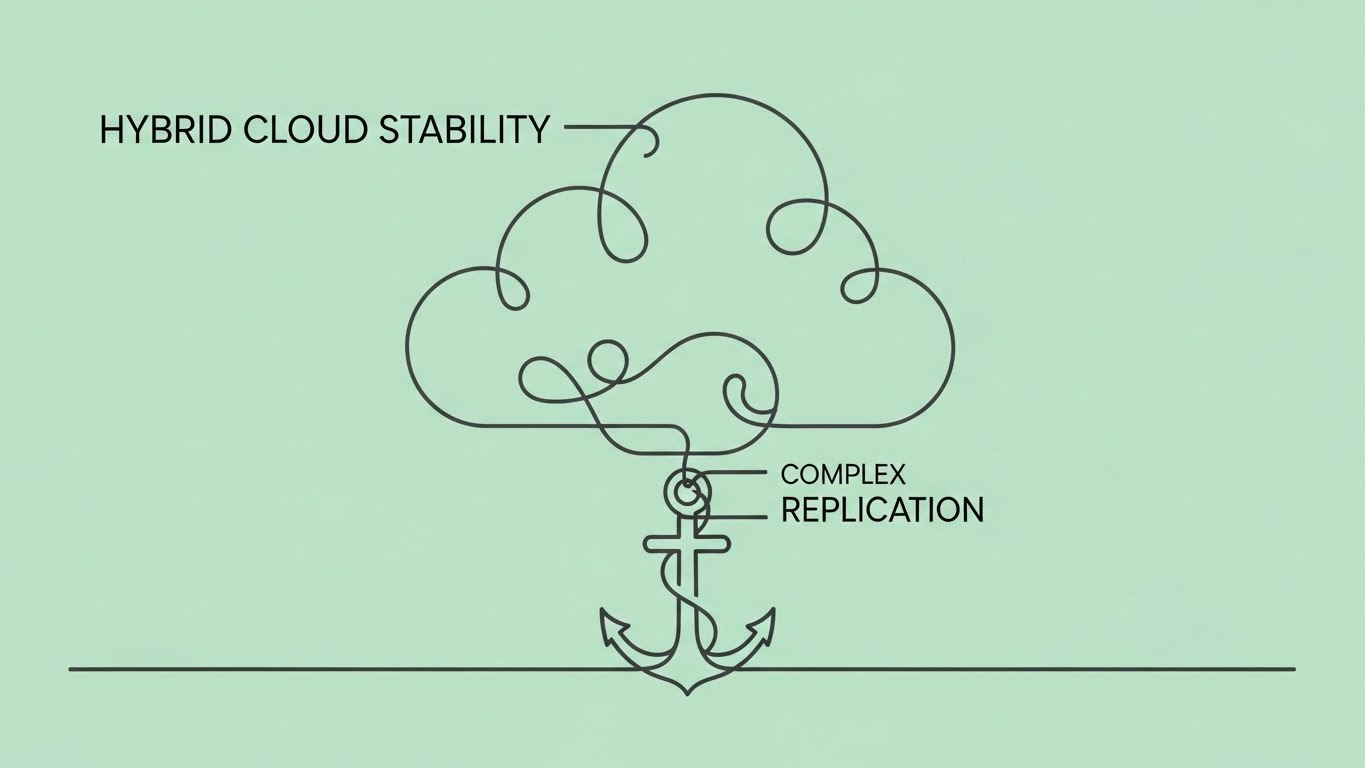 (Line Art): Cloud Loop + Hybrid Cloud Stability