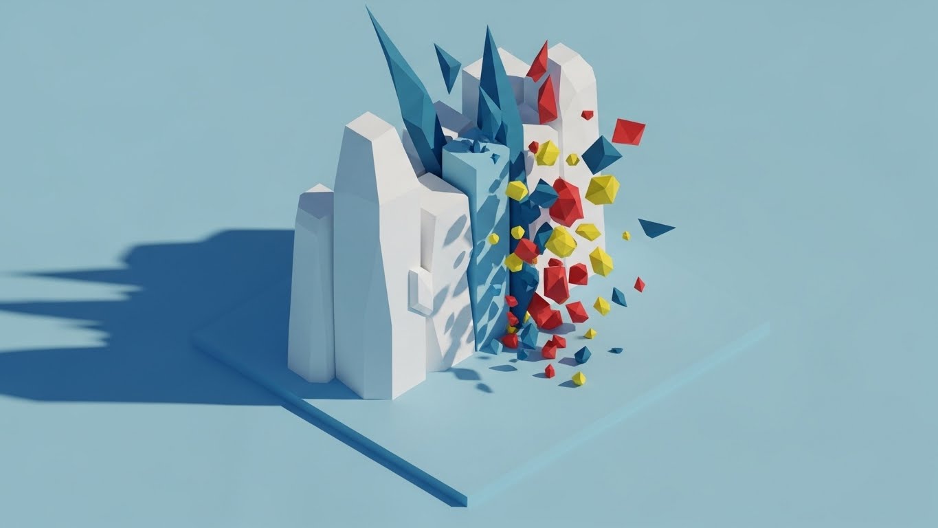 (Low Poly): Digital Fortress + Ransomware Defense Structure