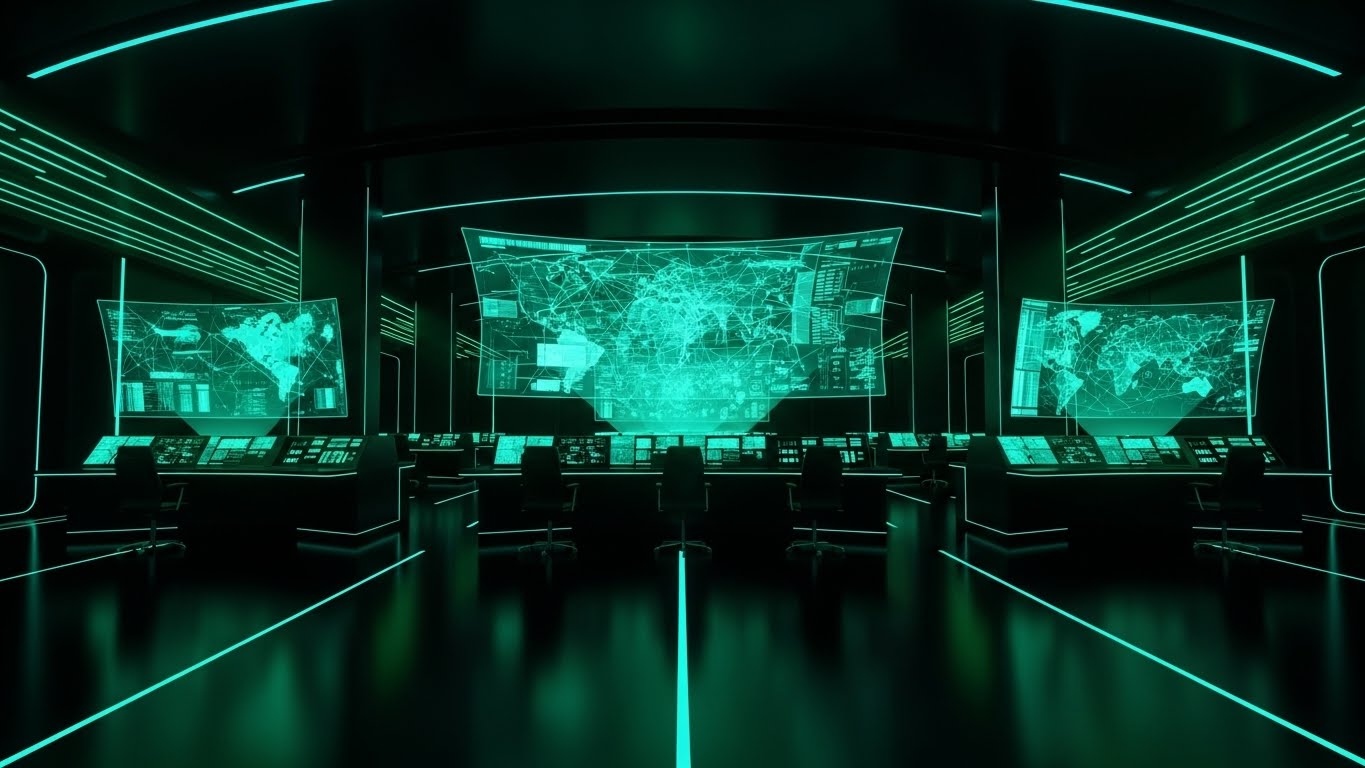 (Futuristic Neon/Dark Mode): Command Center: Visualizing Elite Control