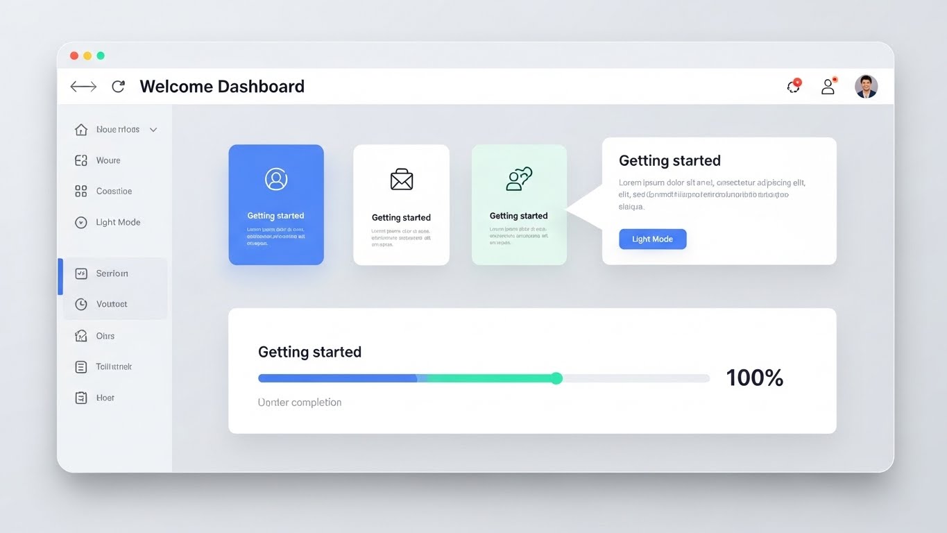 (Clean UI Workflow): Welcome Dashboard: Simplifying User Adoption