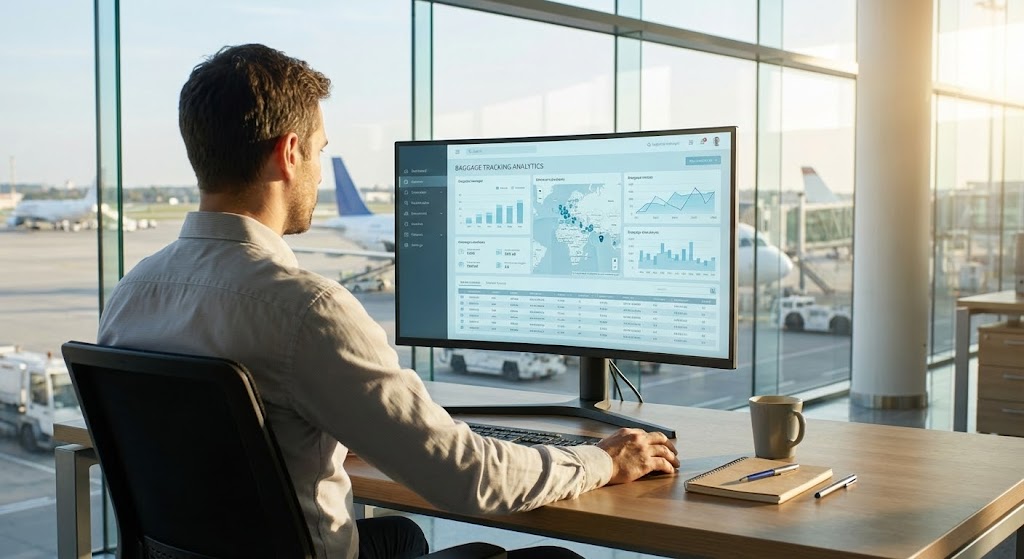 (Lifestyle Stock with UI Overlay): Control Tower: Visualizing Executive Oversight
