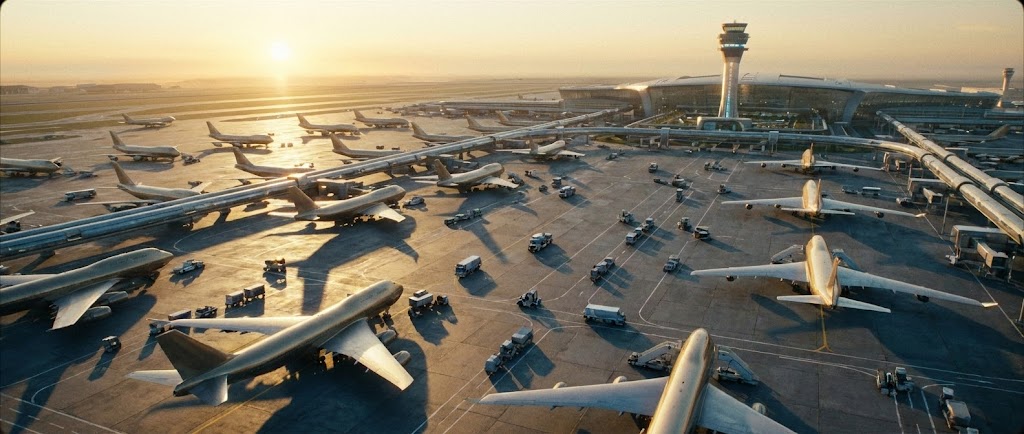 (Generative AI Cinematic): Tarmac Sunrise: Elevating Brand Authority