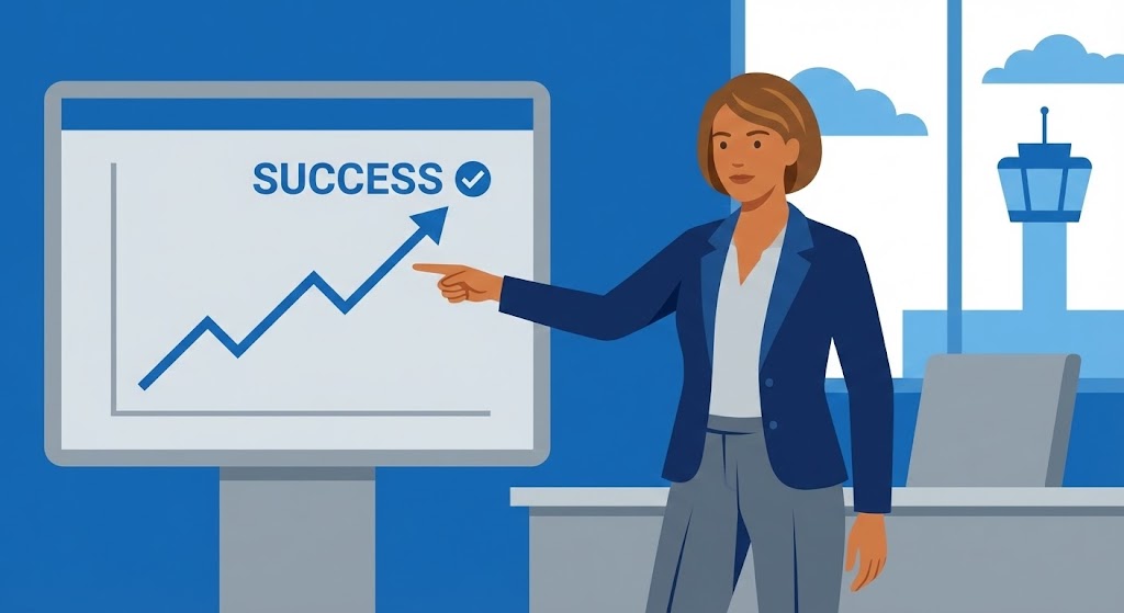 (2D Character-Driven Story): Vector Success: Humanizing Performance Metrics