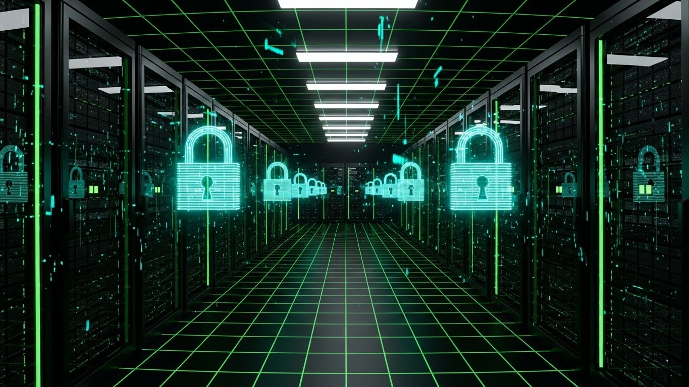 (Futuristic Neon): Data Fortress - Cyber-Resilient Protection