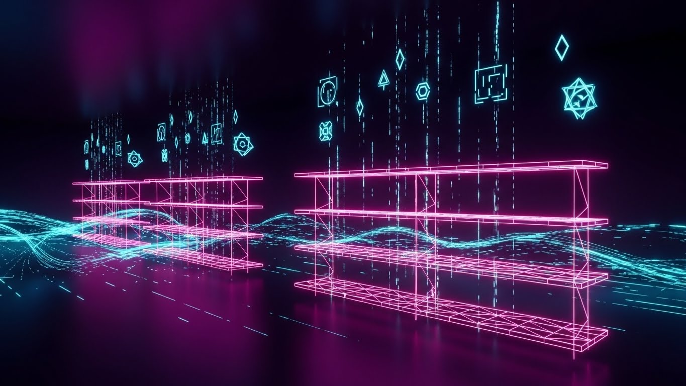 (Futuristic Neon): The Cyber-Shelf + Visualizing Future Capabilities