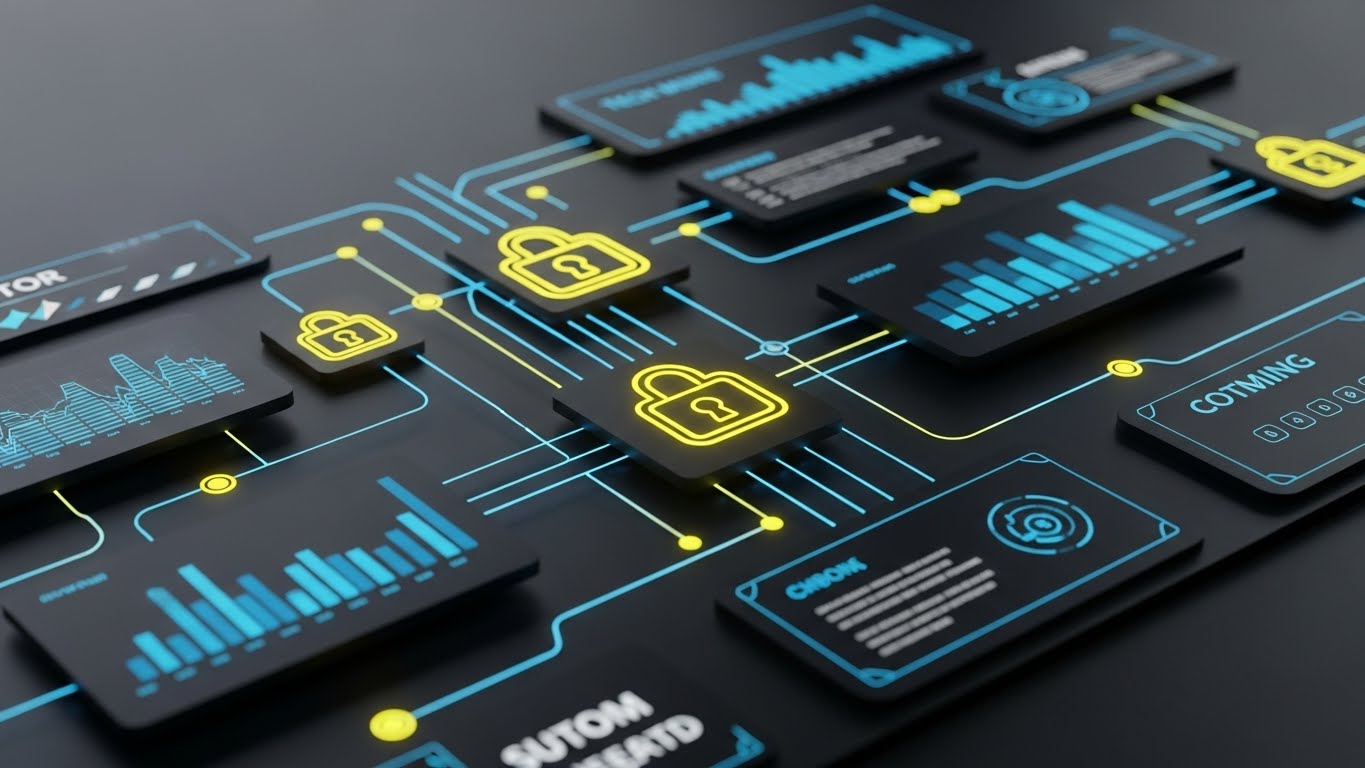 (Dark Mode UI): Enterprise Security + Data Protection Command Center