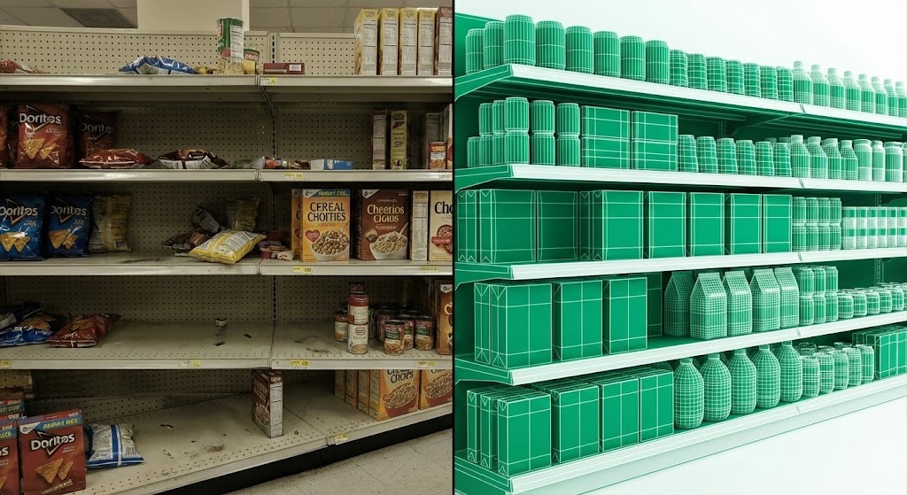 (Split Screen): Visual Contrast + Transforming Chaos to Order