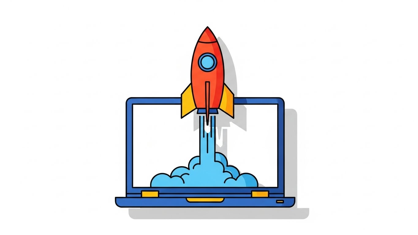 (Style 1): Minimalist Vector - The Zero-Config Launch