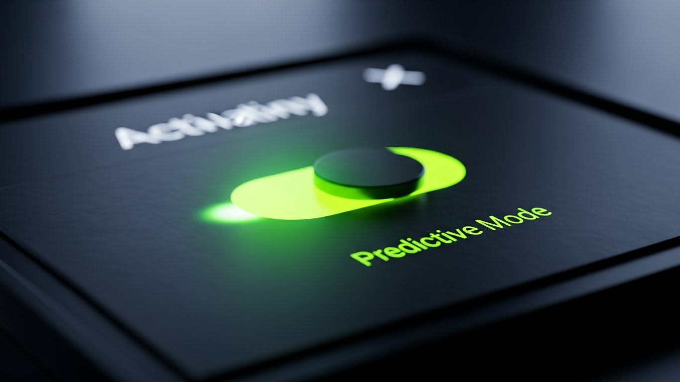 (Macro UI Micro-Interactions): Neon Toggle Activating Predictive Mode