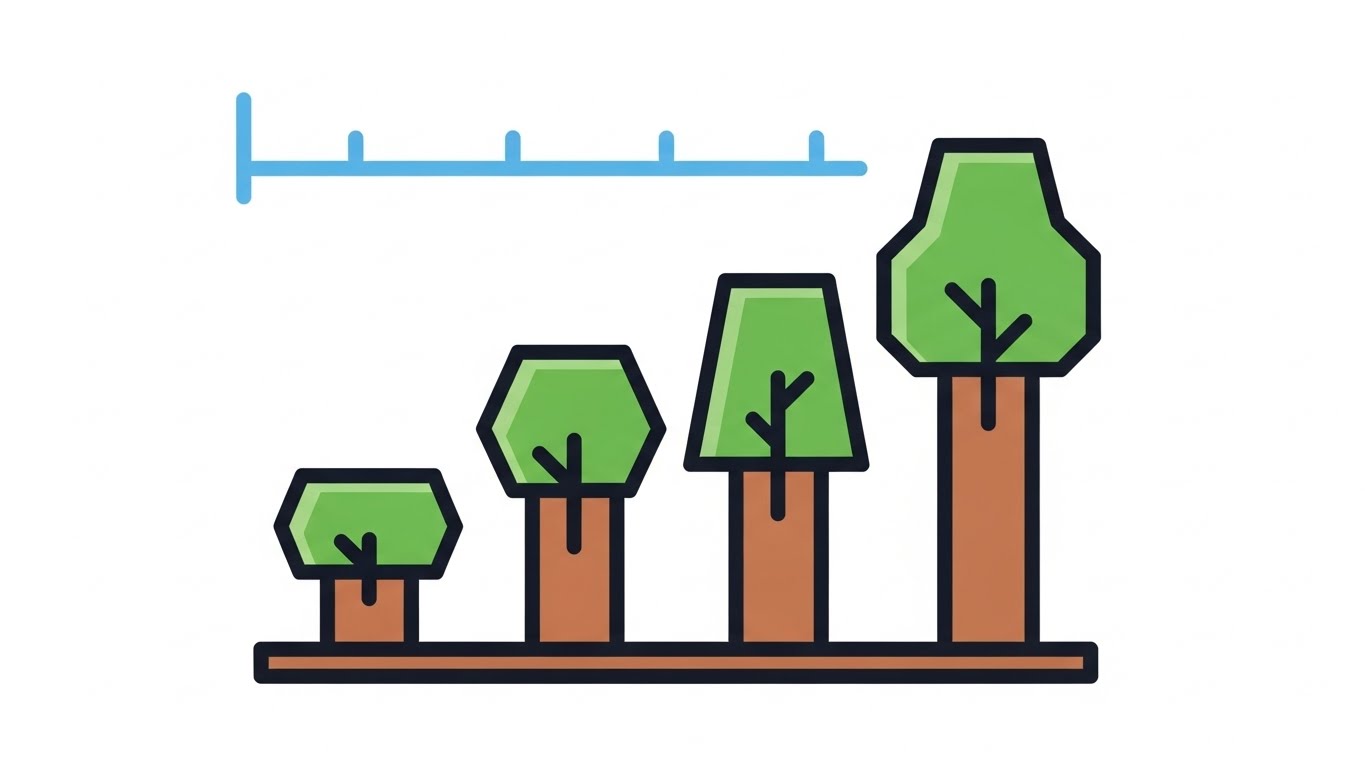 (Minimalist Flat 2D Vector): Organic Growth Charting Financial ROI