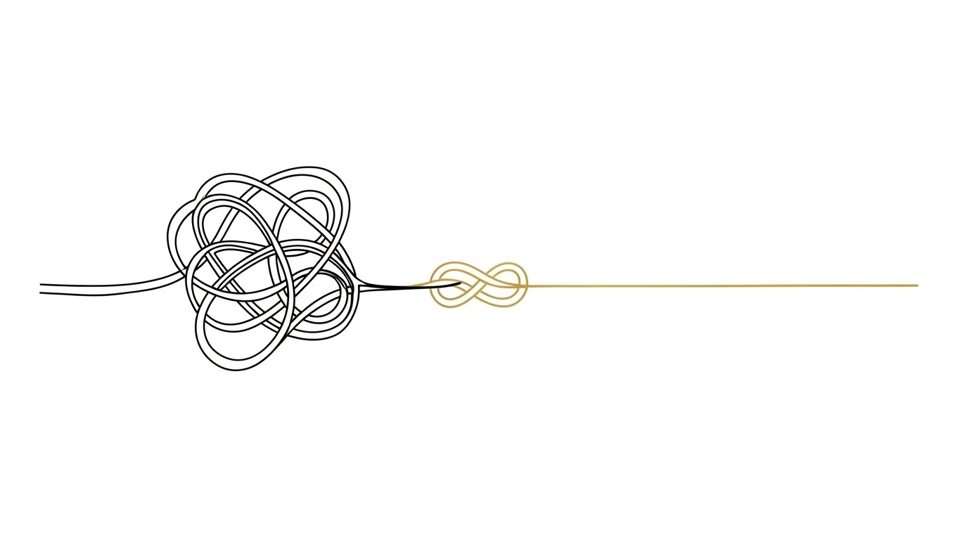 (2D Line Art Animation): Golden Path Untying Regulatory Knots