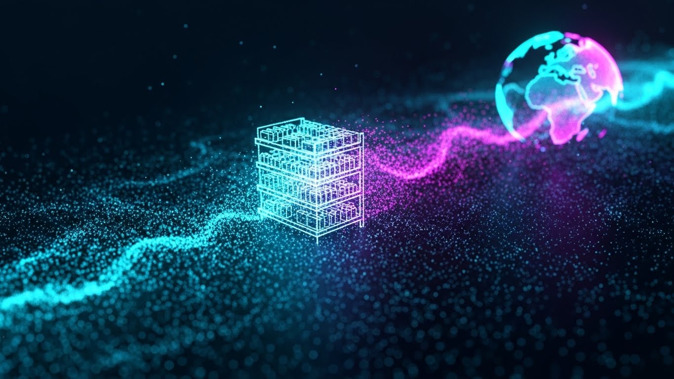 (Abstract 3D AI Visualization): Glowing Neural Nodes + Demystifying AI Logic