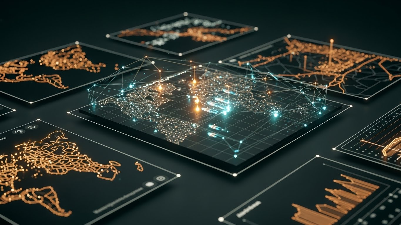 (Dark Mode UI Showcase): Glowing Asset Map + Visualizing 24/7 Security