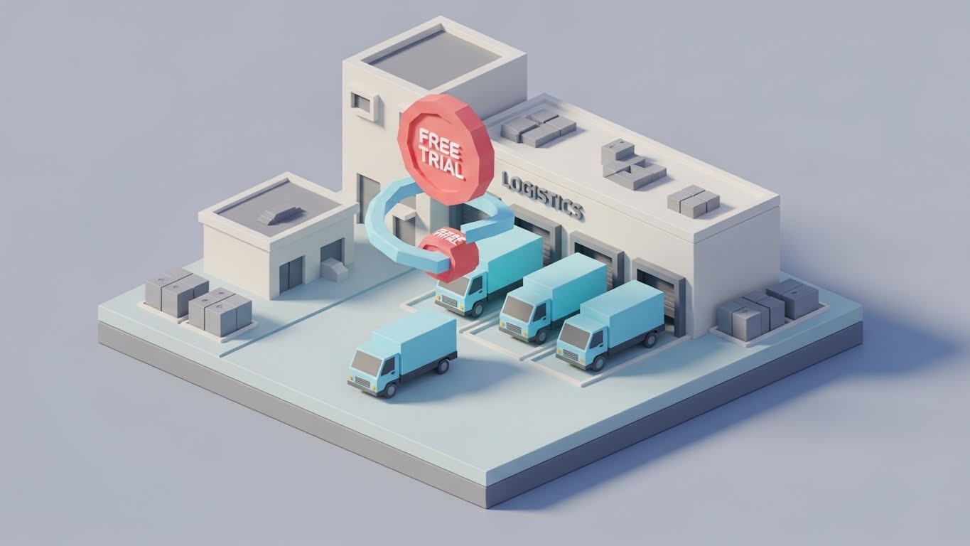 (Low-Poly 3D): Miniature Logistics Hub + Gamifying Software Trials