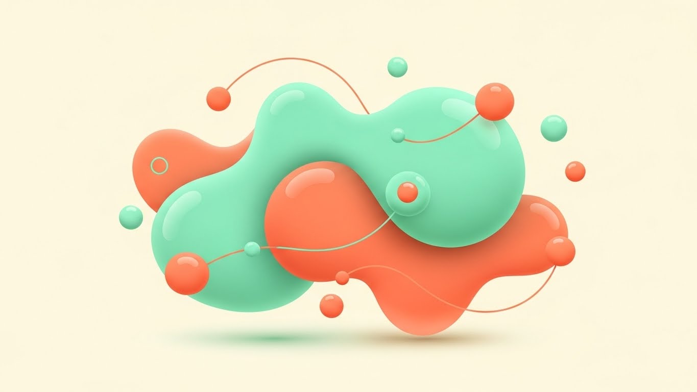 (Abstract 2D flat vector organic): Fluid Interoperability + Seamless data integration