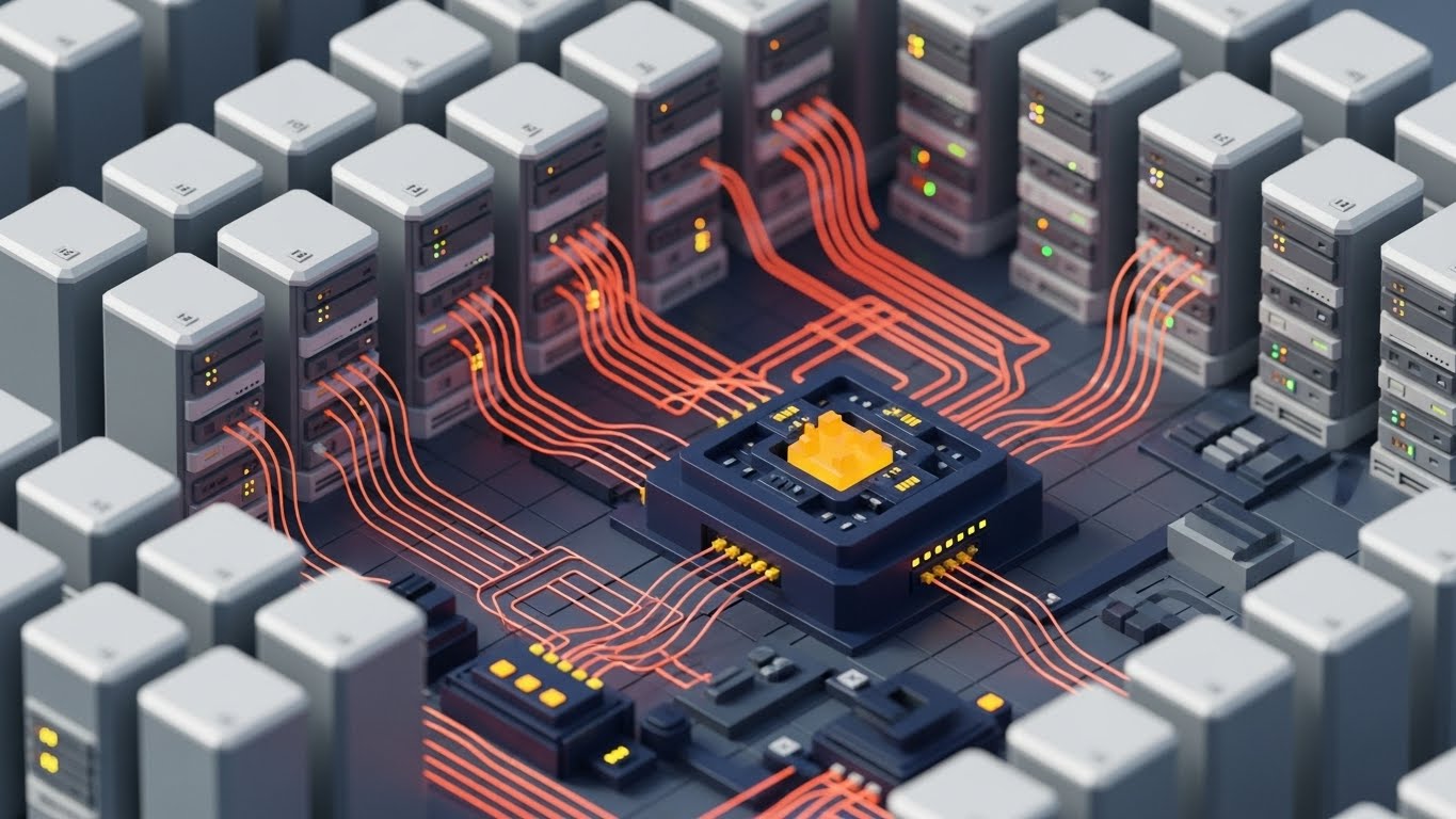 (Isometric Server Farm): Connected Data Ecosystem + Visualizing API Robustness
