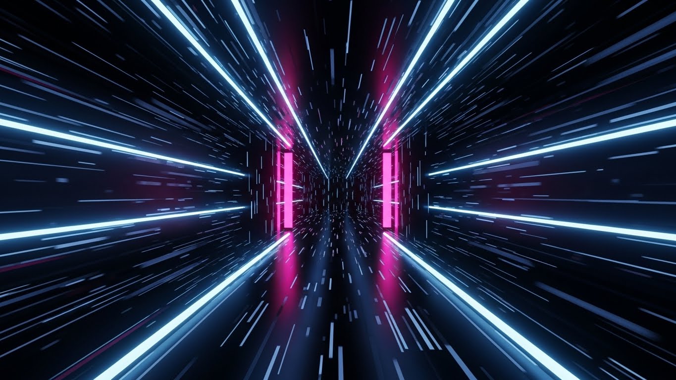 (Cyberpunk Tunnel): High-Velocity Data Stream + Visualizing Zero Latency