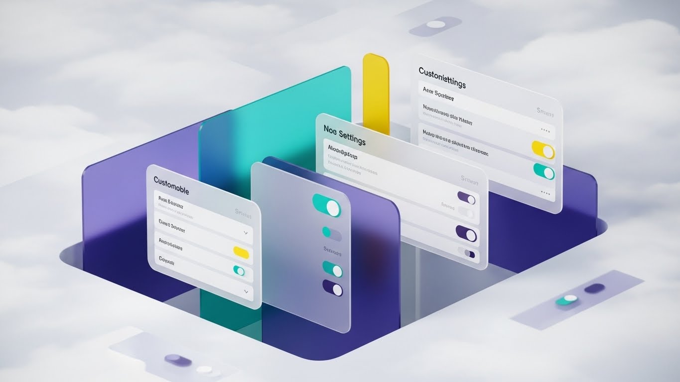 (Parallax Layers): Floating Configuration Screens + Visualizing Flexibility