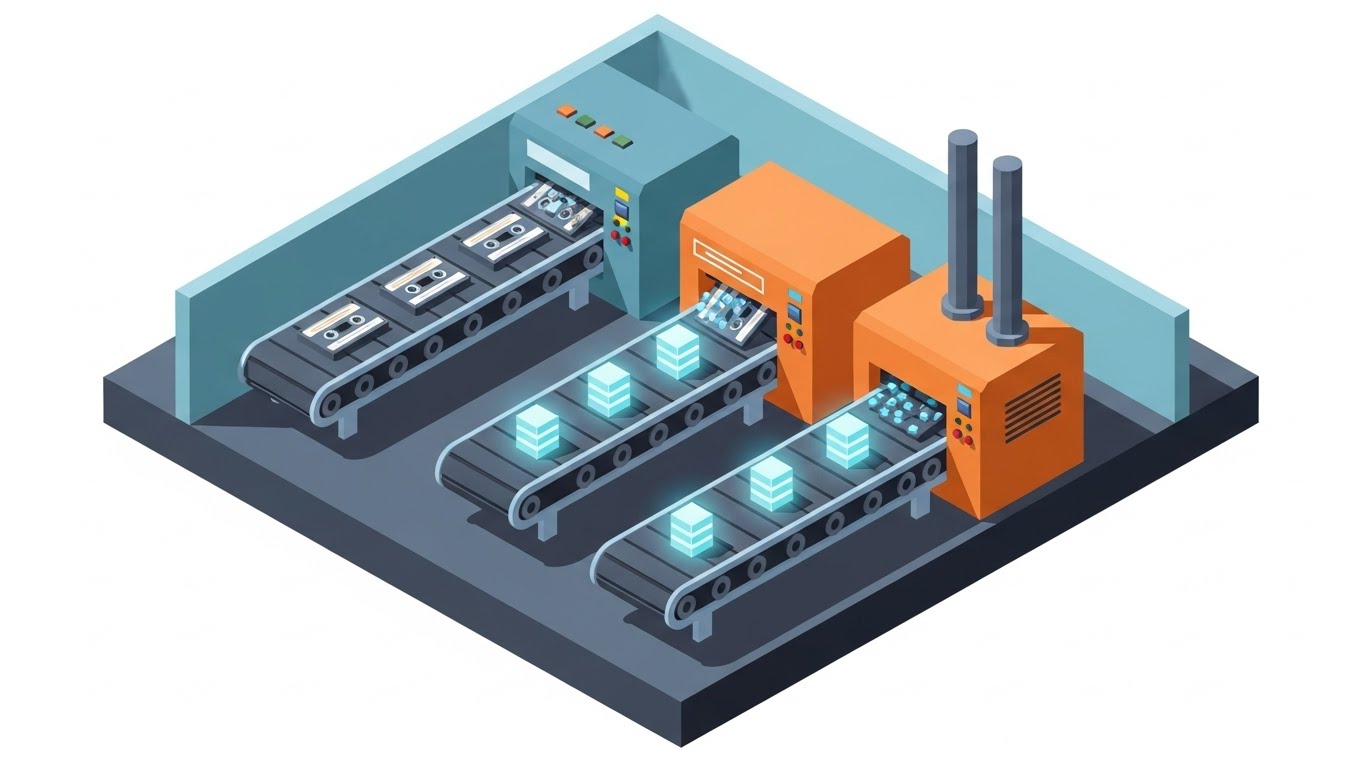 (Isometric Factory): Audio Processing Conveyor + Visualizing Structured Output