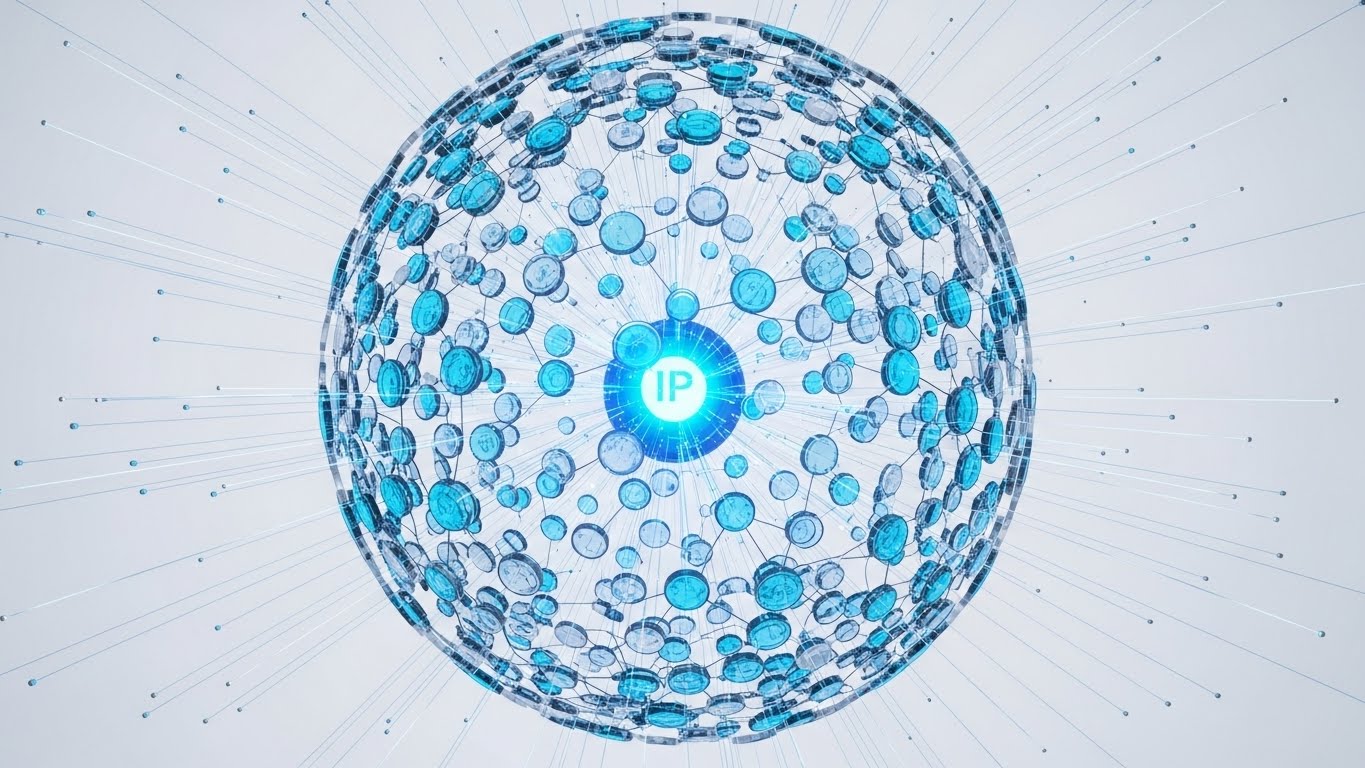 (Abstract 3D AI Visualization): Global Network + Unifying the Innovation Ecosystem