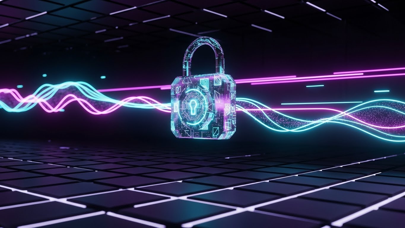 (Futuristic Neon/Dark Mode): Digital Vault + Impenetrable Data Security