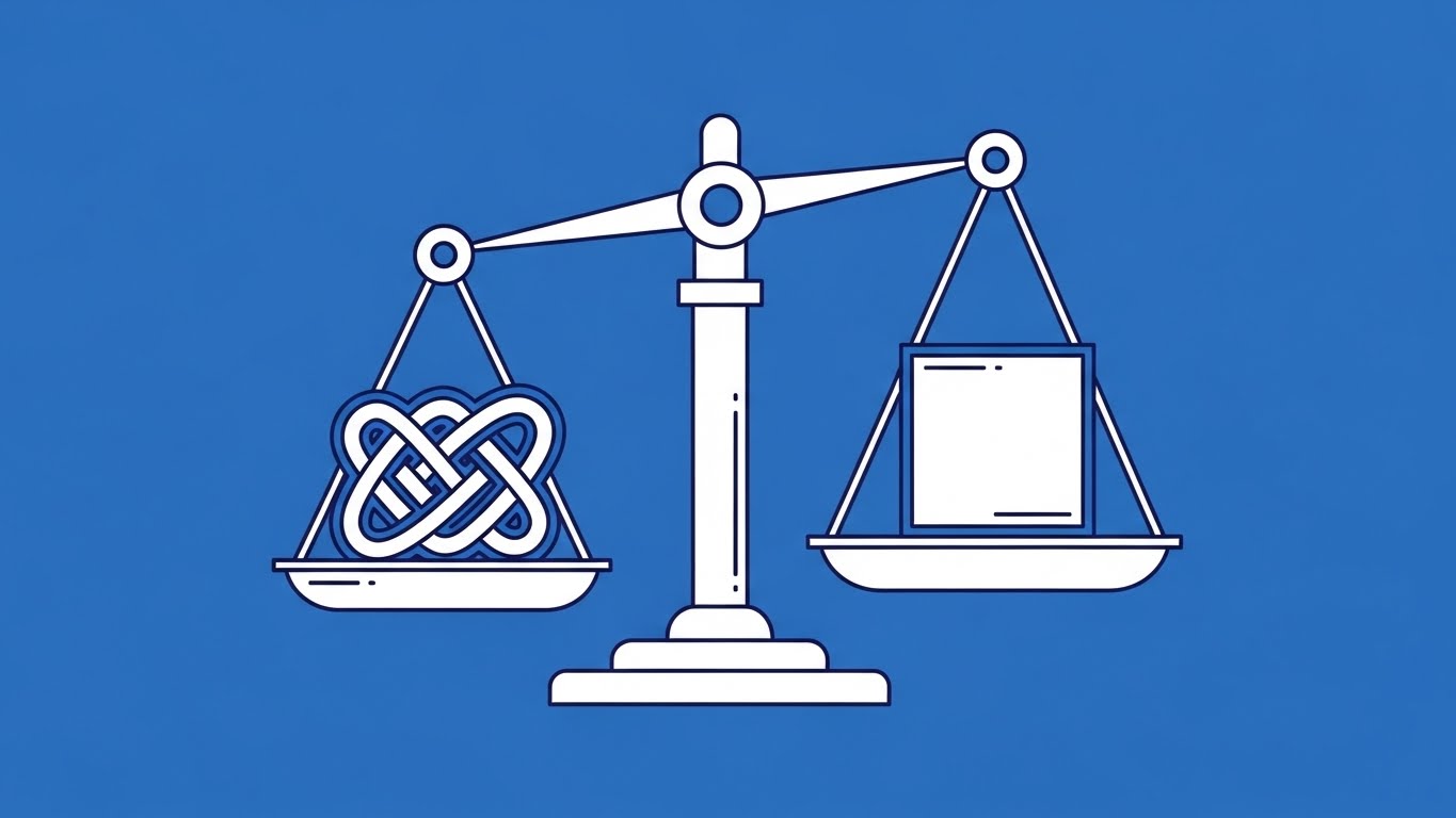 (Minimalist Flat 2D Vector): Simplified Metaphor + Creating Order Out of Chaos