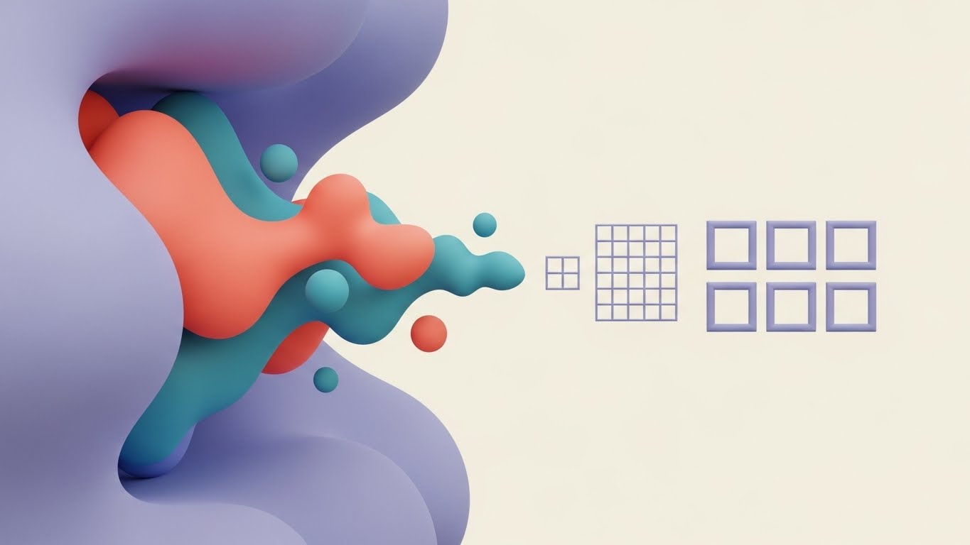 (Abstract 2D flat vector organic): Fluid Morphing + From Chaotic Idea to Structured Asset