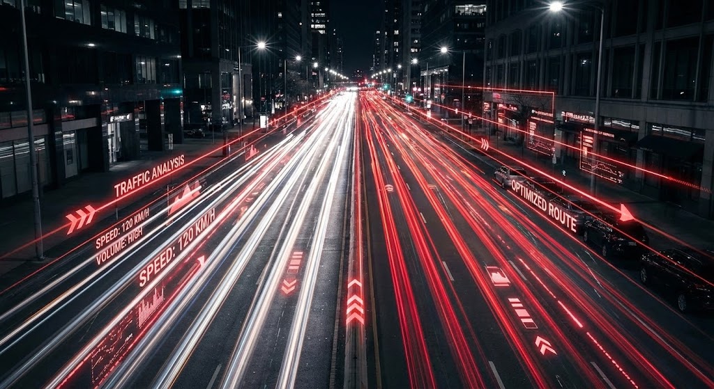 (Hyper-lapse Data): Red Motion Streaks + Visualize Traffic Intelligence