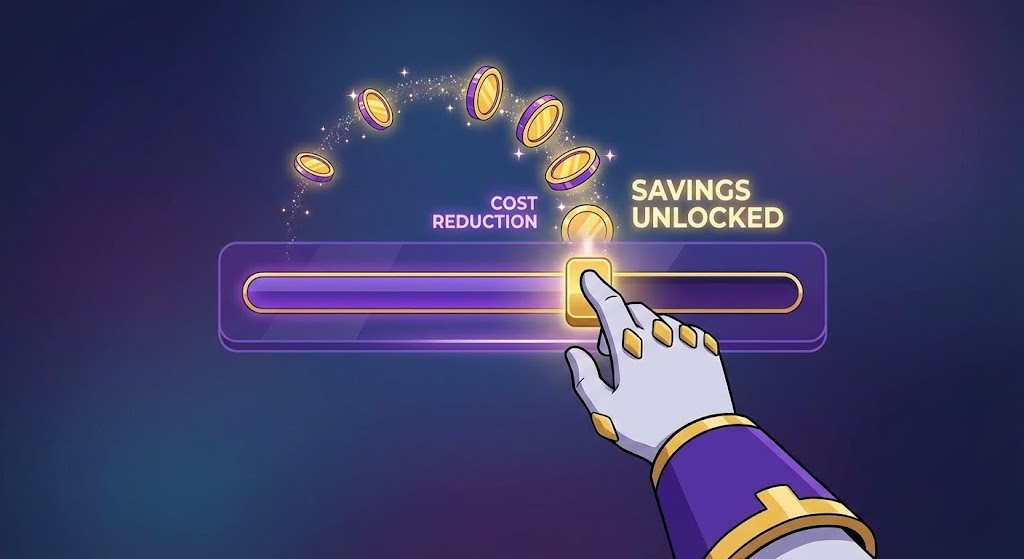 (Gamified 2D Animation): Tactile Savings + Unlock Hidden Profitability