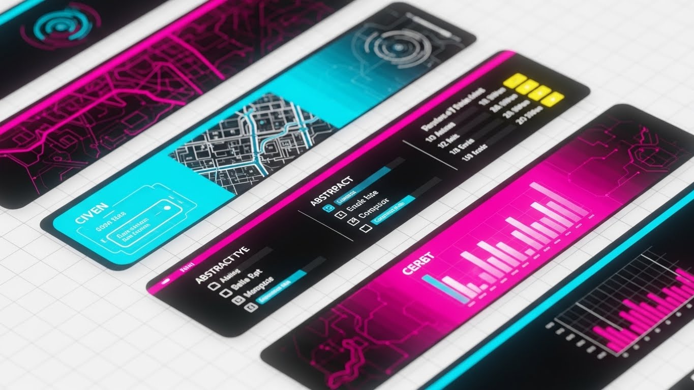 (Rapid UI Feature Montage): Abstract Interface Strips + Accelerating Competitive Displacement