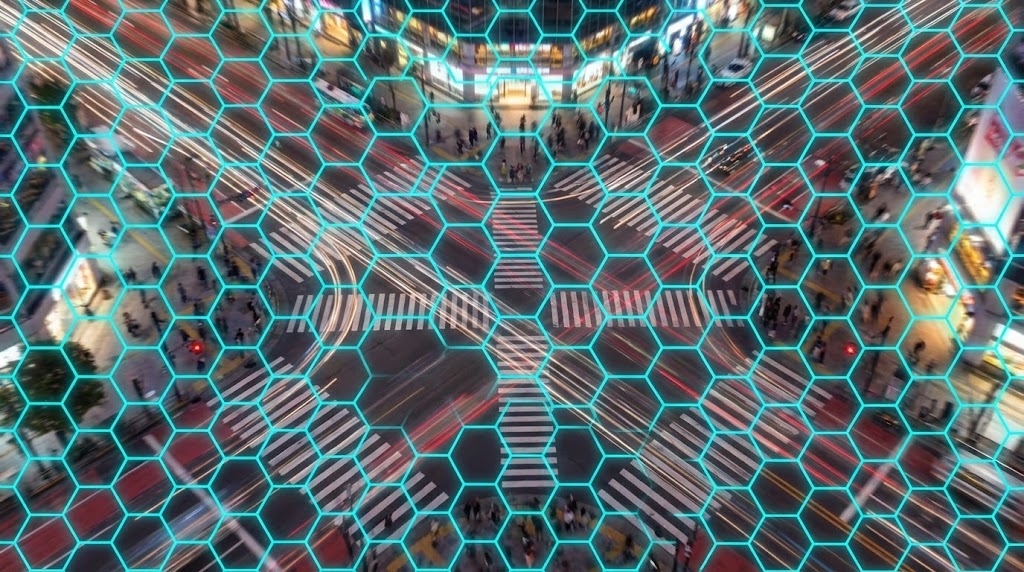 (Hyper-lapse Stock Footage with Data): Static Grid + Stabilizing Network Chaos