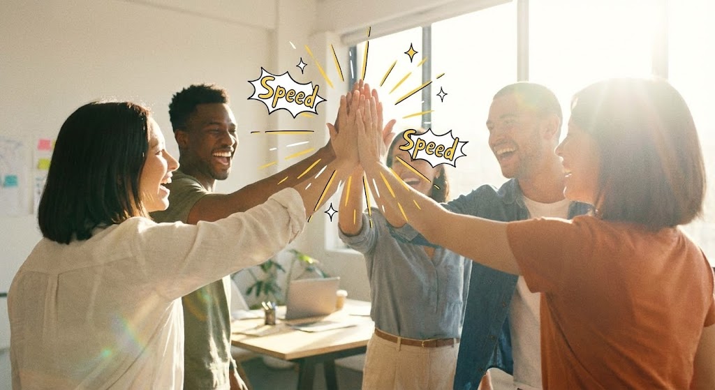 (2D Graphics Over Live Action): Energy Sparks + Celebrating Team Efficiency