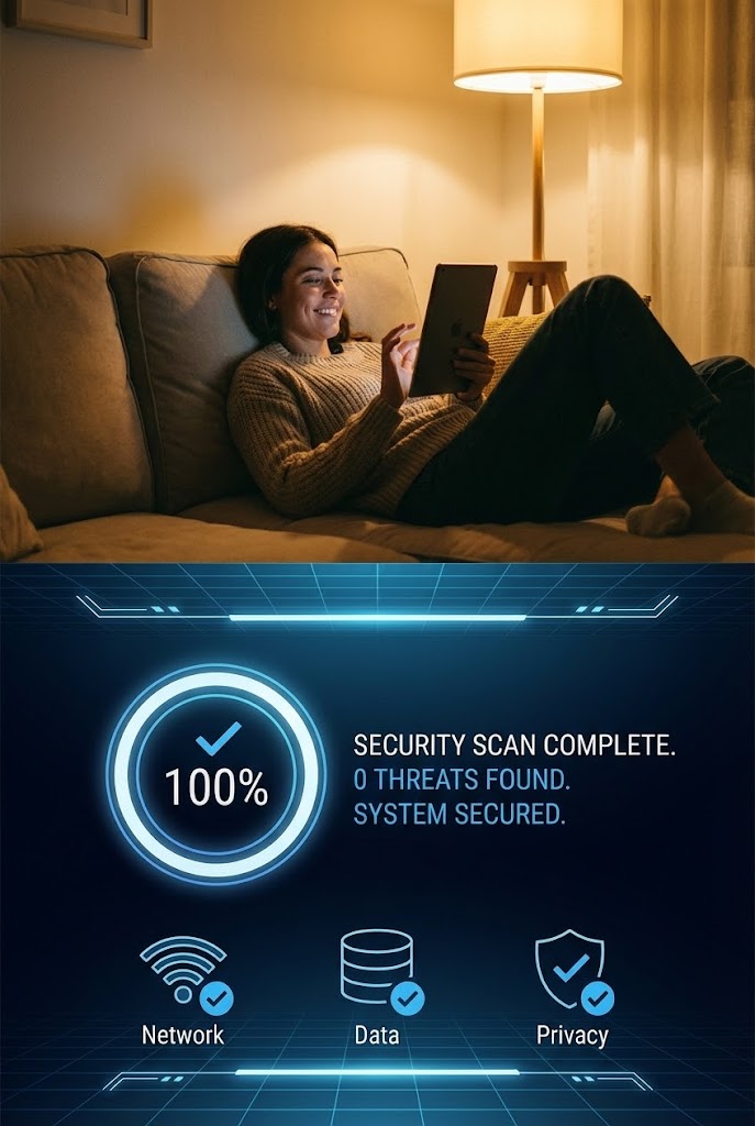 (Split Screen: Optimized Reality and UI): Human Comfort + Automating Security Vigilance