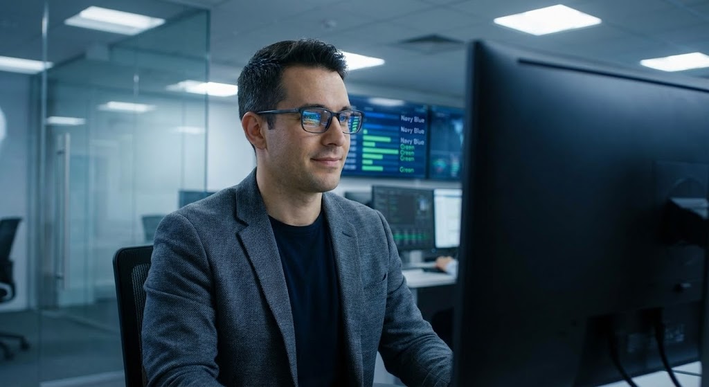 (Gen AI Realistic Character video): Focused Professional + Humanizing the SOC Experience